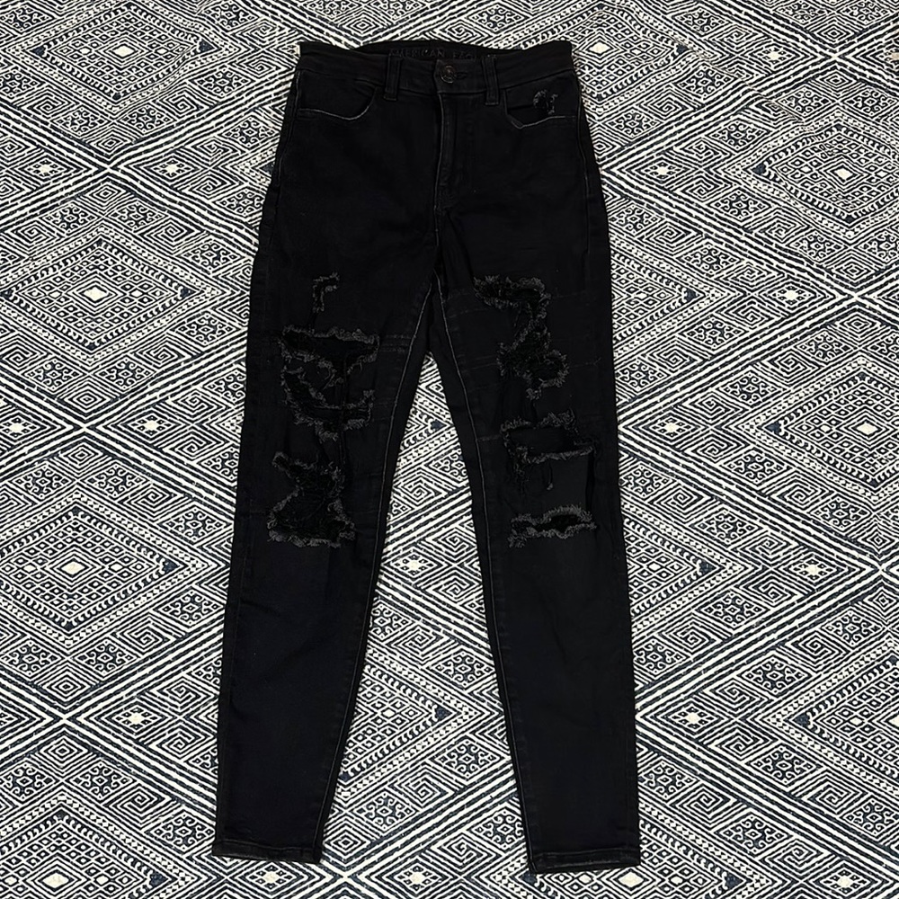 American Eagle Black Ripped Jeans